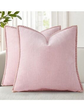 Summer Chenille Soft Cozy Throw Pillow Covers 20x20 Set of 2